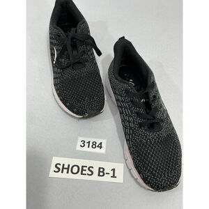 Womans L. A. Gear Bliss Size 9 Black Mesh Lace Up Sneakers